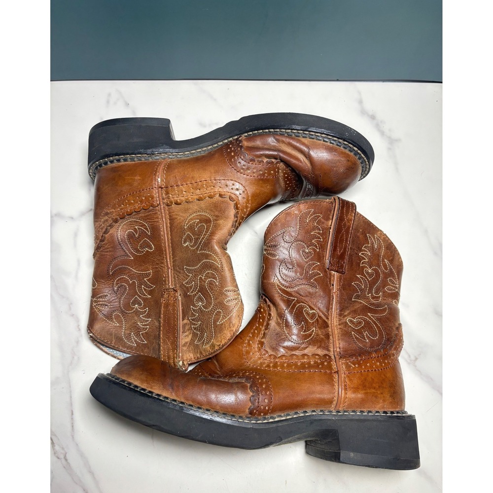 Ariat Fatbaby Brown Leather Western Wingtip Boots 10000860 Womens 7.5B
